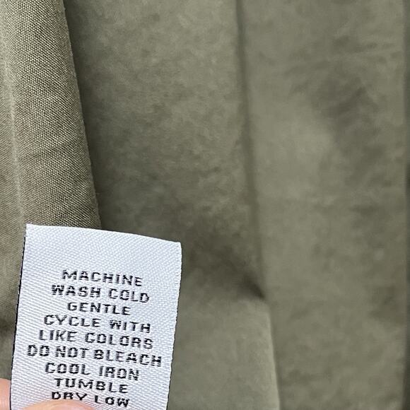 Habitat Womens The One Hidden Placket Button Up Shirt Size XL Green 3/4 Sleeve - Picture 8 of 8